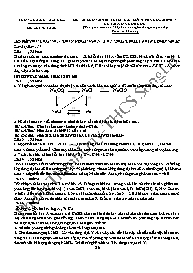 Đề thi chọn đội dự tuyển học sinh giỏi lớp 9 năm học 2016 - 2017 đề thi môn Hoá Học
